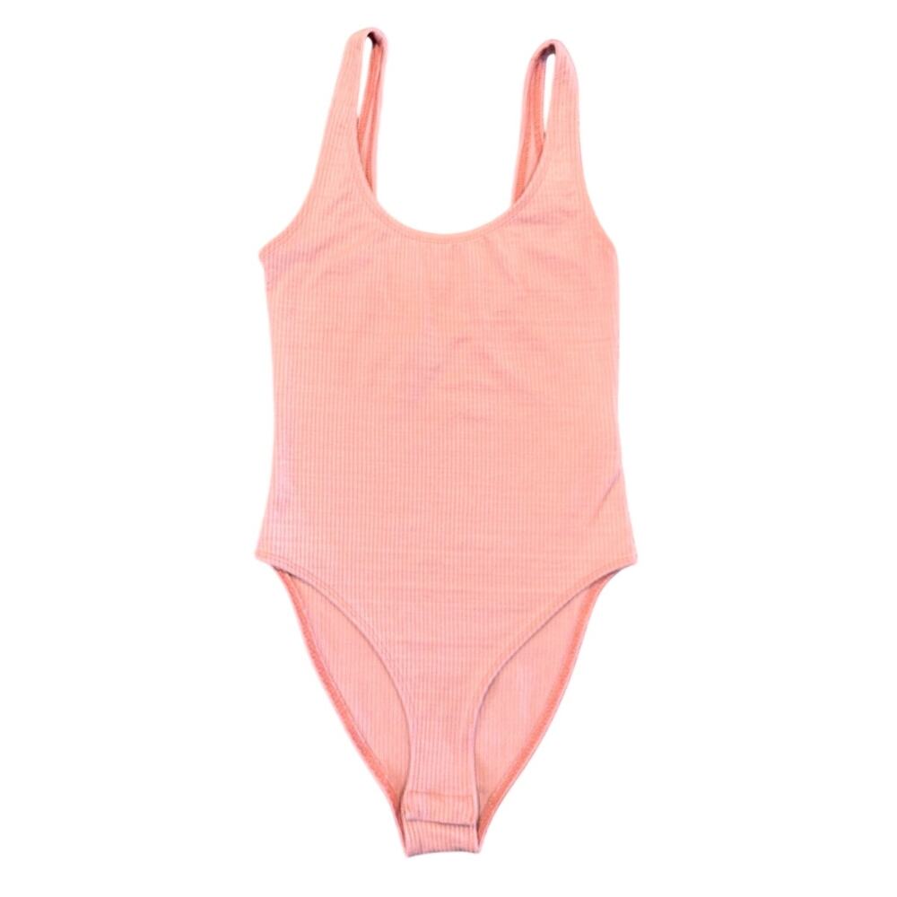 Topshop Ribbed Bodysuit, Mauve Pink, Women’s Size 4